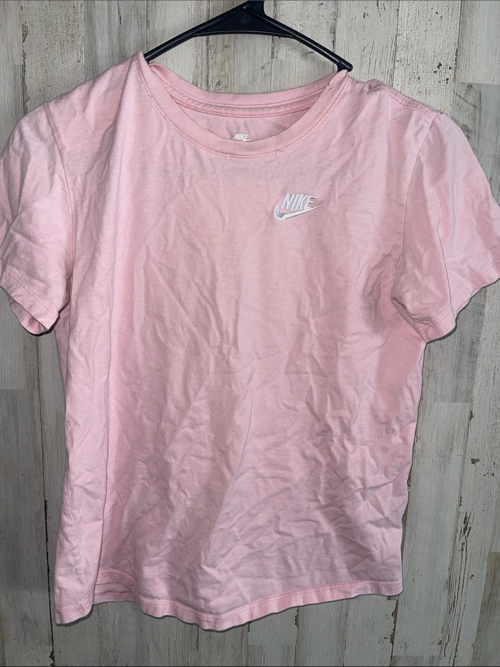 Nike Women’s Light Pink Short Sleeve Tee with White Swoosh